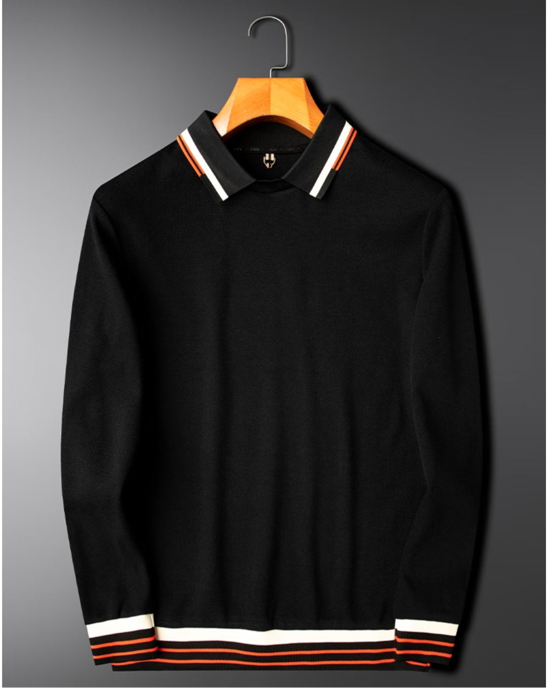 Black Imported Full Sleeve Polo T-Shirt -