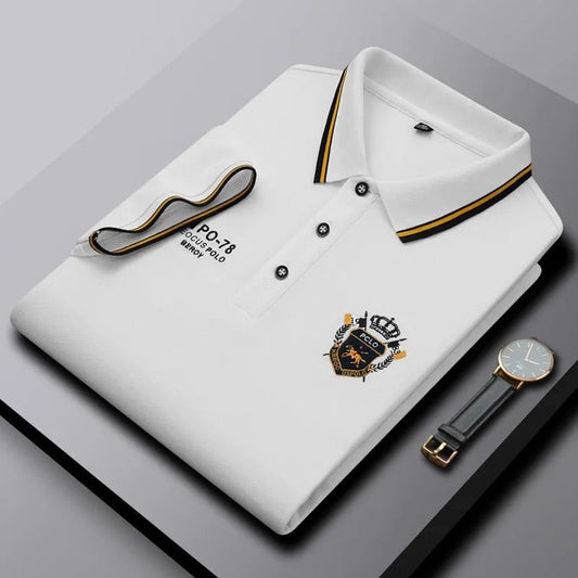 Men’s Premium Embroidered Polo White