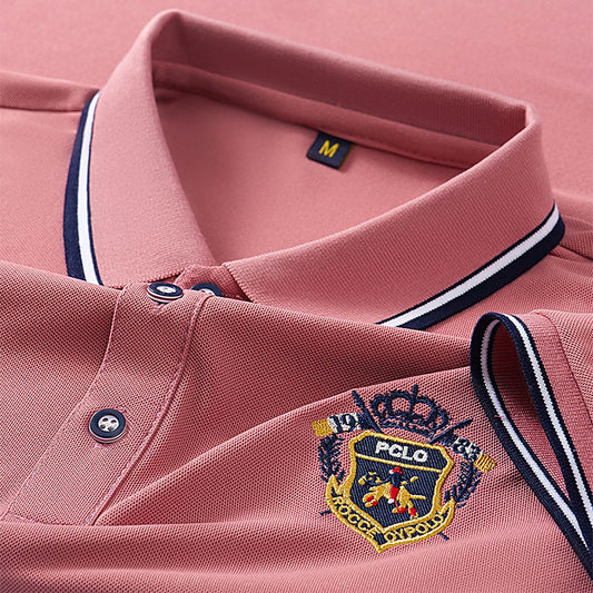 Men’s Premium Embroidered Polo Pink